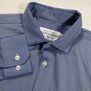 Mizzen+Main Shirt Men's M Blue Spinnaker Collection Gingham‎ Check Button-Down